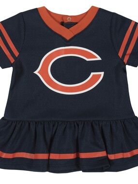 NFL Girls Navy and Orange Ruffled Cheer Dress Chicago Bears NWT 0-3 mo